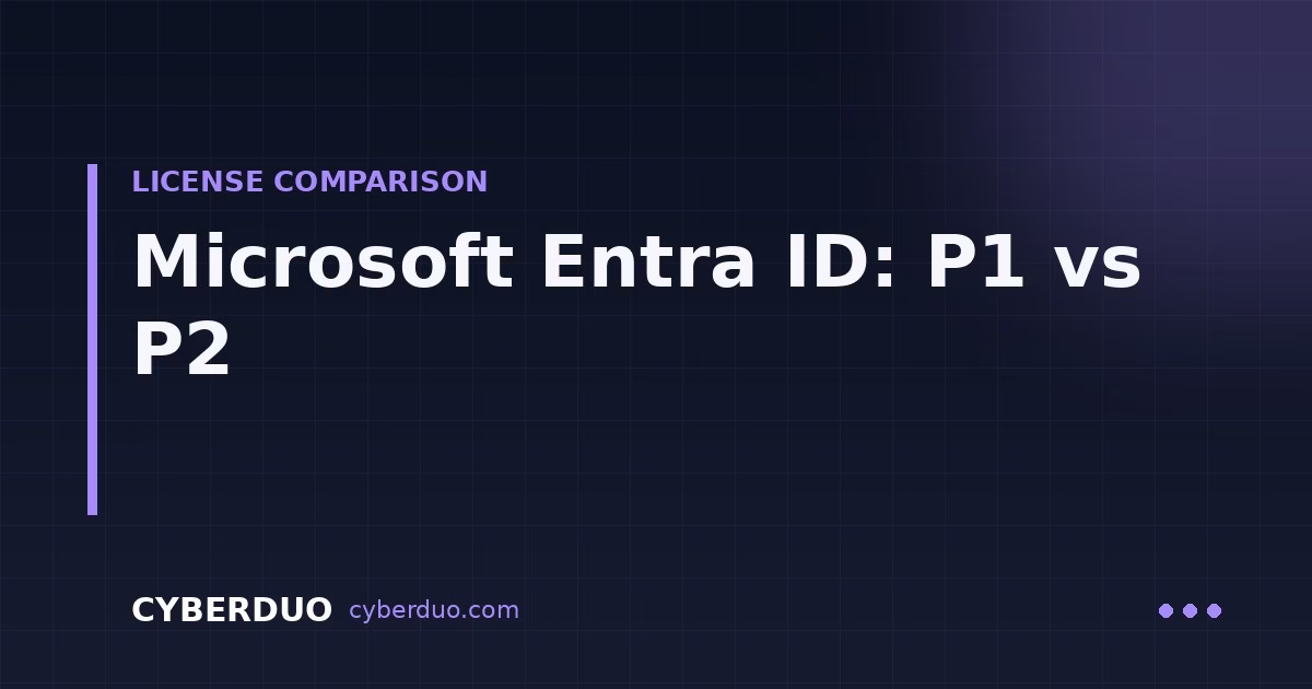 Microsoft Entra ID: P1 vs P2